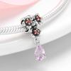 S925 Sterling Silver Diamond Beaded Pink Purple Sparkling Peach Bracelet DIY Accessories Beads