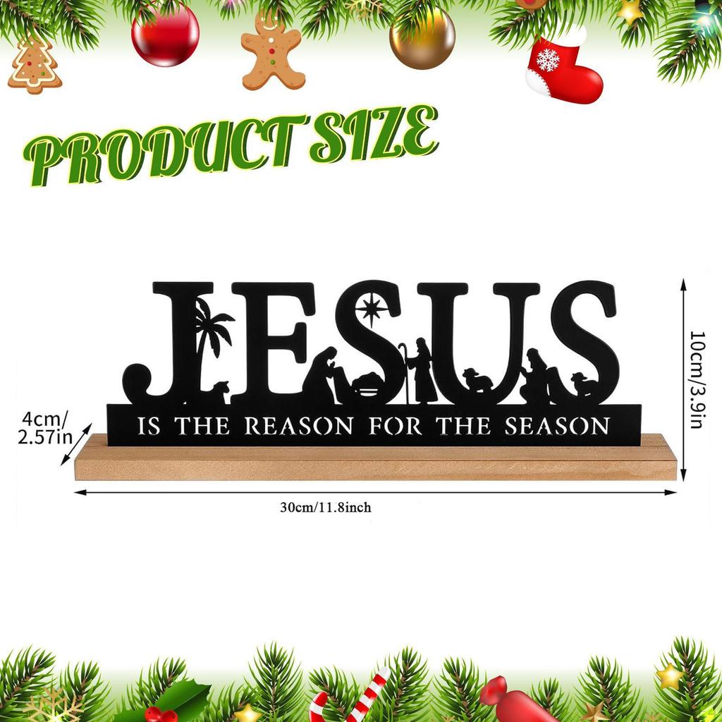 Metal Nativity Set Christmas Decorations Stylish Tabletop Display Scene Ornament with