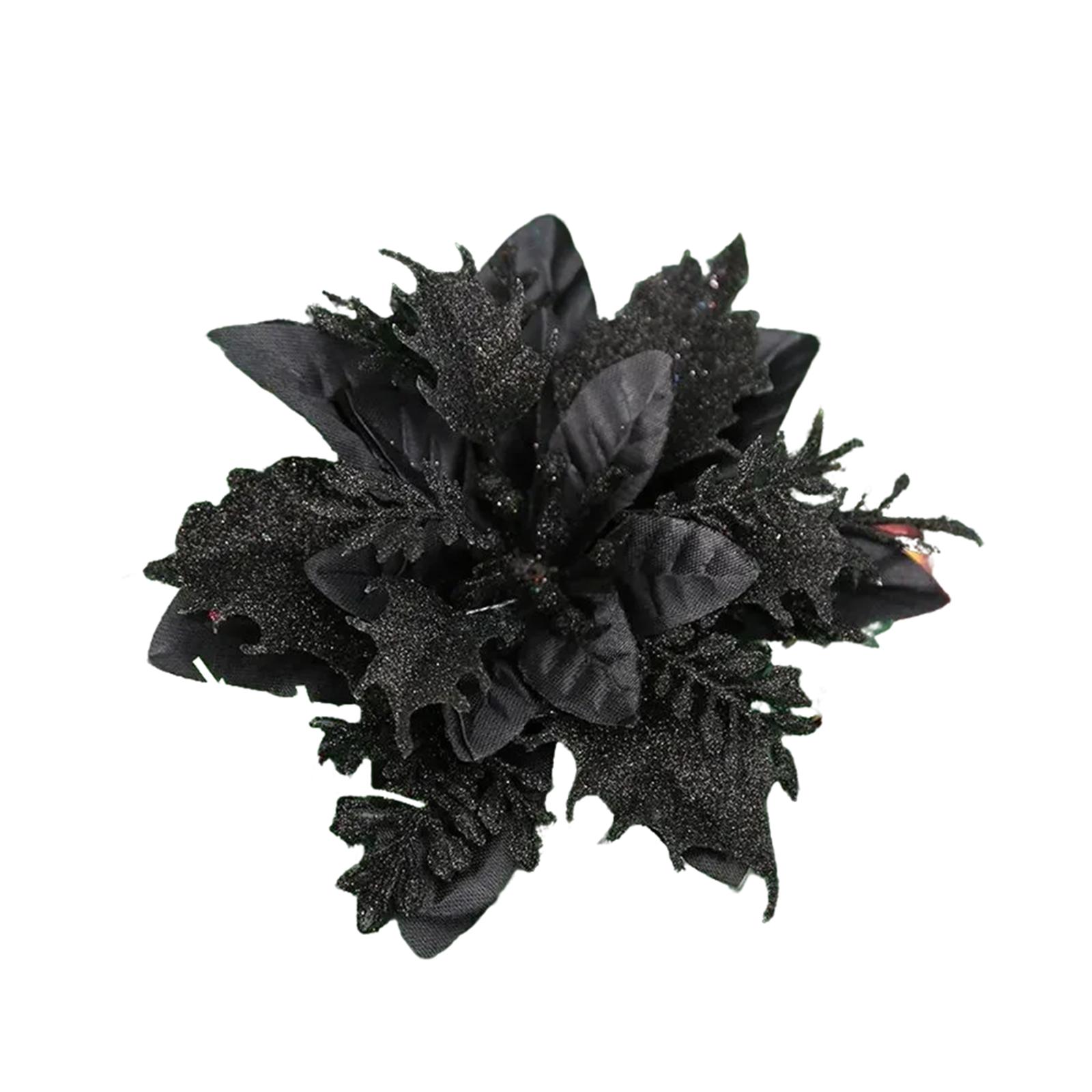 

Блестящая пуансеттия 5,5 дюйма искусственный цветок рождественский зажим стебель рождественские украшения для свадебной вечеринки украшение для венка One Size