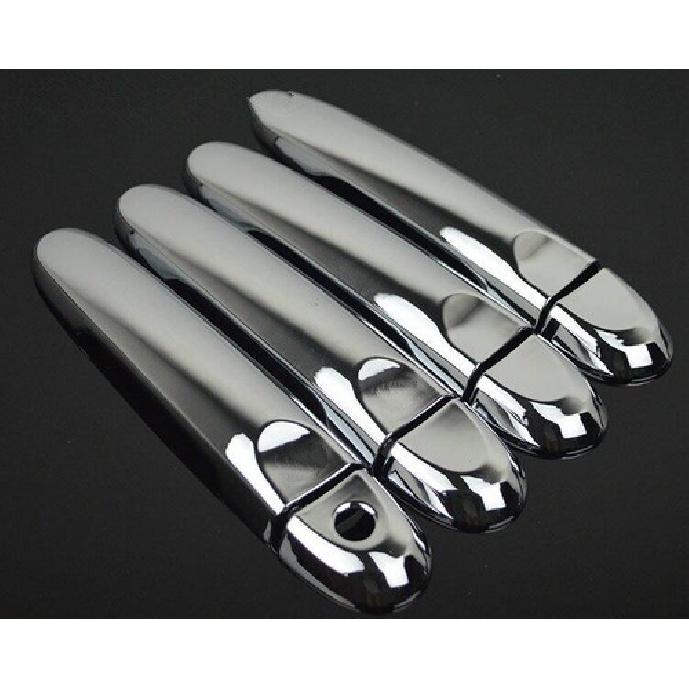 Carbon Fiber/Chrome Car Door Handle Bowl Cover For Nissan Almera Sunny March