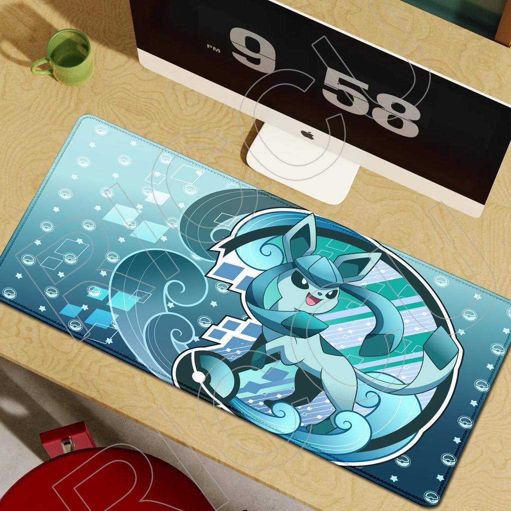 XXL Kawaii Mouse Pad Pokemons Eevee Computer Speed Type Mat for Esports Players Lock Edge Keyboard Pad Mousepad Office Desk Mat