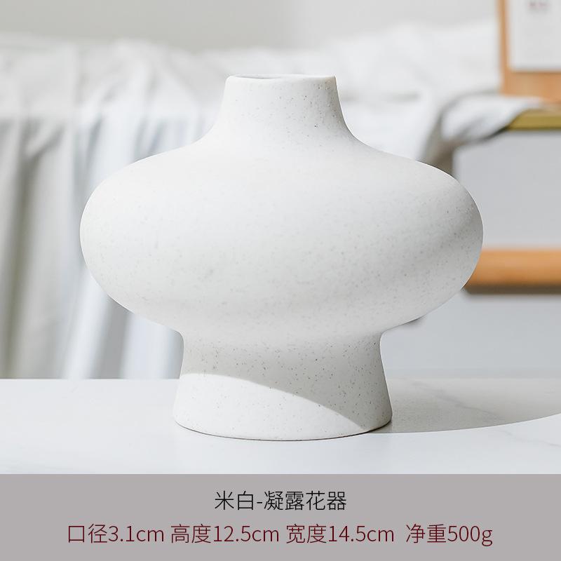 Cream Style Ceramic Vase for Home Office Decor with Hydroponic Dried Flower Arrangement Handicraft