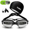 Yuke High-Definition Anti-Fog Prescription Swimming Goggles with Earplugs for Men and Women.