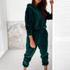 Velvet Material Women 2 Piece Set Casual Sport Outfits Tracksuit Hoodies Sweatshirt+Pants Spring Sportswear Running Sets