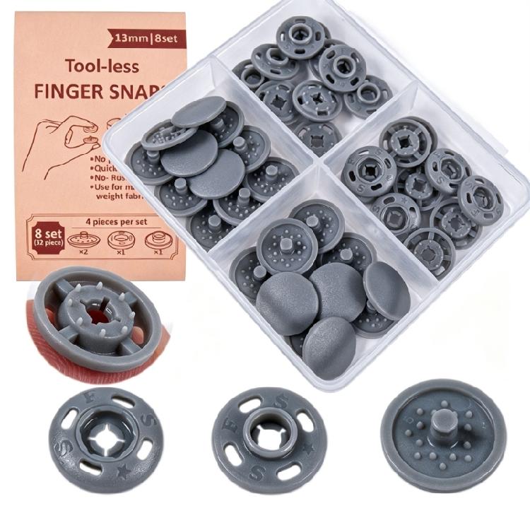 Open-and-Close Fabric Connectors, Four-Part ABS Plastic Garment Fasteners Clasps with Integrated Prongs for Alterations and Repairs