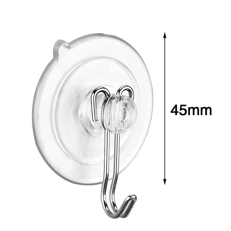 10/5Pcs Suction Cup Hooks Transparent Strong Suction Cup Holder with Metal Hooks Wall Hooks Towel Hanger Home Kitchen Bathroom