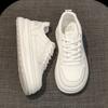 Leather Little White Shoes Women's New Versatile Thick Baseplate Shoes Student Soft-soled Sports Shoes Women