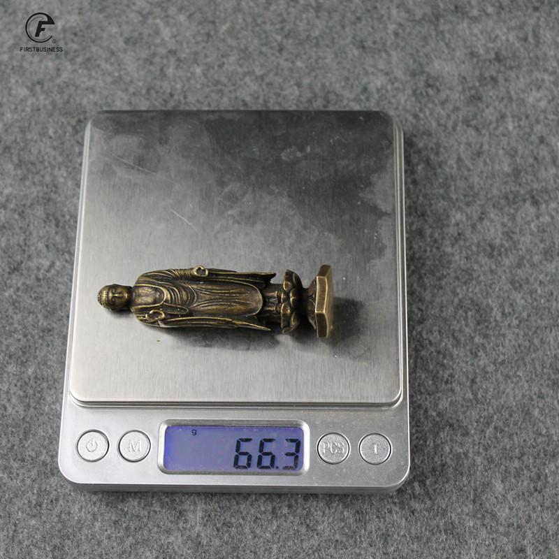 Mini Vintage Brass Standing Shakya Mani Buddha Statue Incense Holder Decoration Ornament Sculpture Home Office Desk Figure