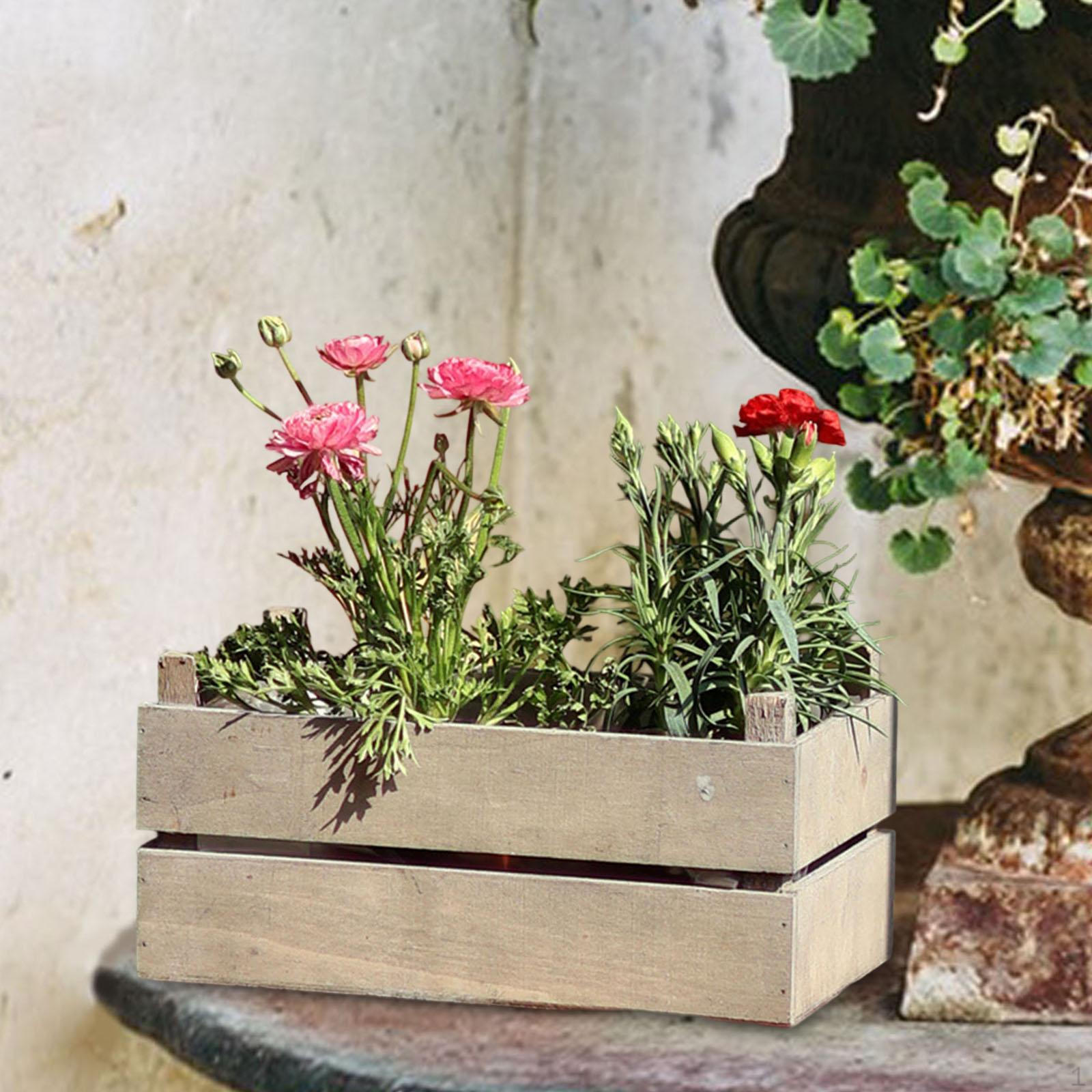 

Деревянный ящик для растений Прямоугольный Кантри Комнатный Декоративный Держатель для цветов для центрального элемента