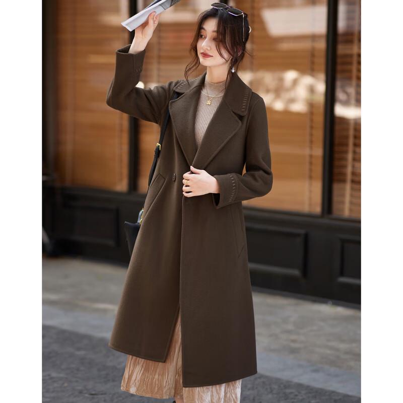 Sisui Nianhua Women's Elegant Mid-length Wool Blend Coat L22011N1