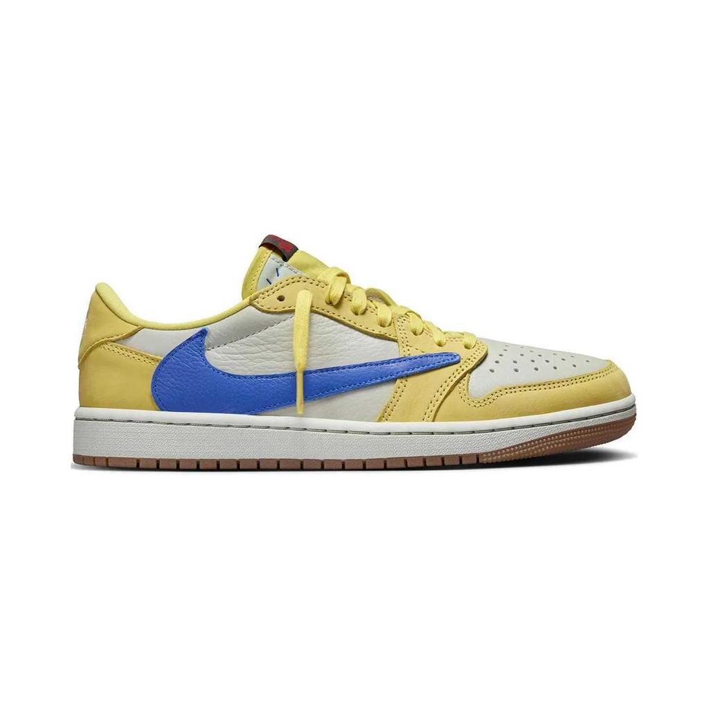 Jordan x Travis Scott Air Jordan 1 Retro Low OG Low top Children's Basketball Shoes Yellow Children Aged 3 7 Years Old DZ5909-700
