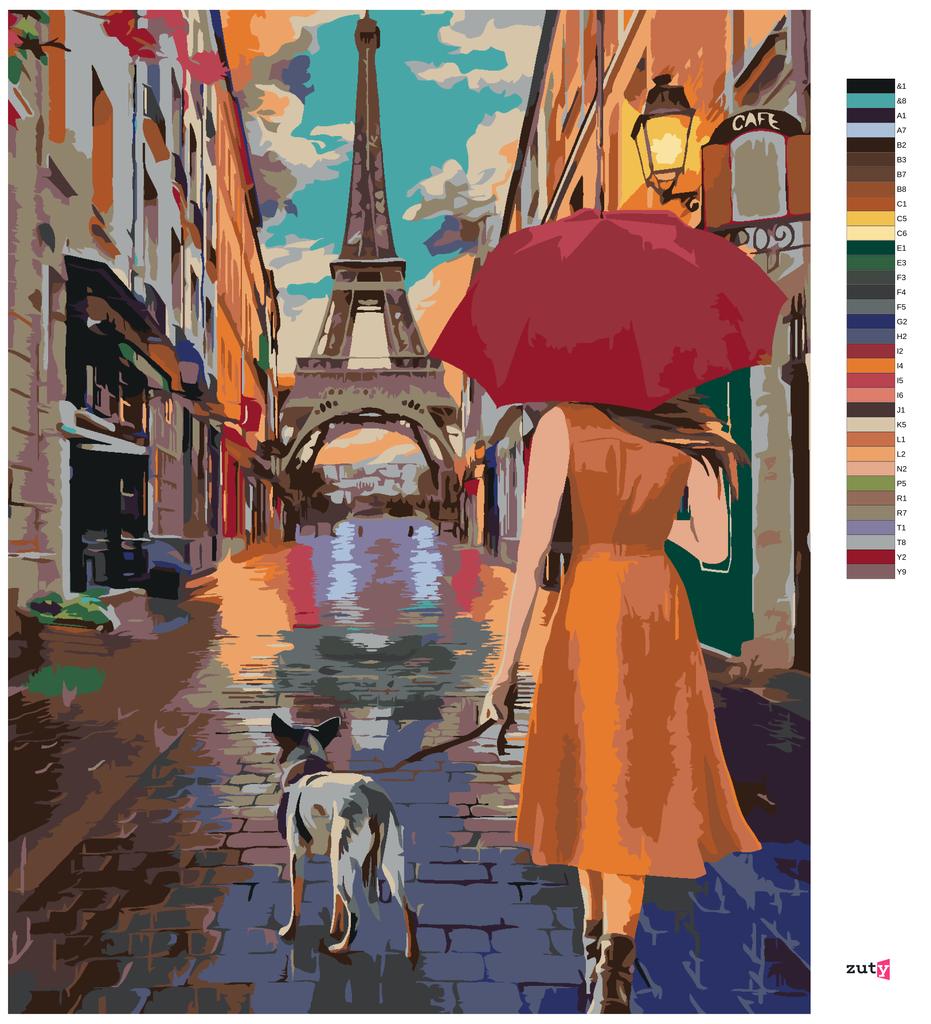 Zuty Paint by Numbers PARIS EIFFEL TOWER WALK THROUGH THE ALLEY
