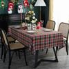 Red Plaid Cotton Linen Rectangle Tablecloth – Dustproof, Decorative, Literary Festival Style