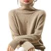 Women's High-Neck Wool Sweater: Autumn/Winter Knitwear, Loose Long Sleeve, Slimming Cashmere Base Layer