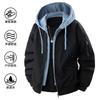 OO Fake Two-piece Hooded Jacket Men's New Outdoor Loose Casual Anti-splashing Couple Coat