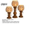 Halloween Party Table Accents Rustic White Pumpkin Tealight Candle Holder Set, Farmhouse Tea Light Distressed Resin Ornaments Holders Decor,