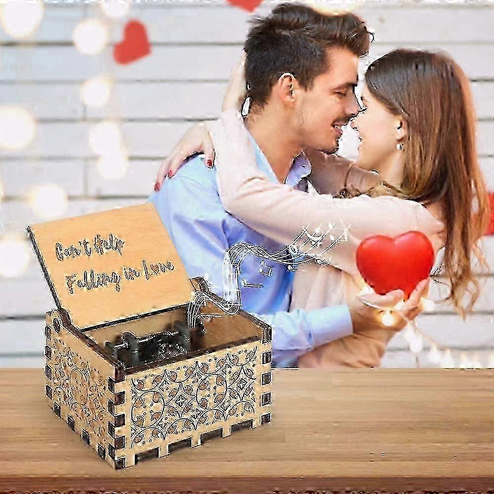 For Vintage Laser Engraved Wooden Music Boxes - Sunshine Theme, Ideal Gifts for Birthdays, Christmas, Valentine's Day