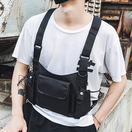 Universal Two Way Radio Chest Bag Hands-Free Walkie-Talkie Holder Adjustable Water Resistant Front Vest Bag
