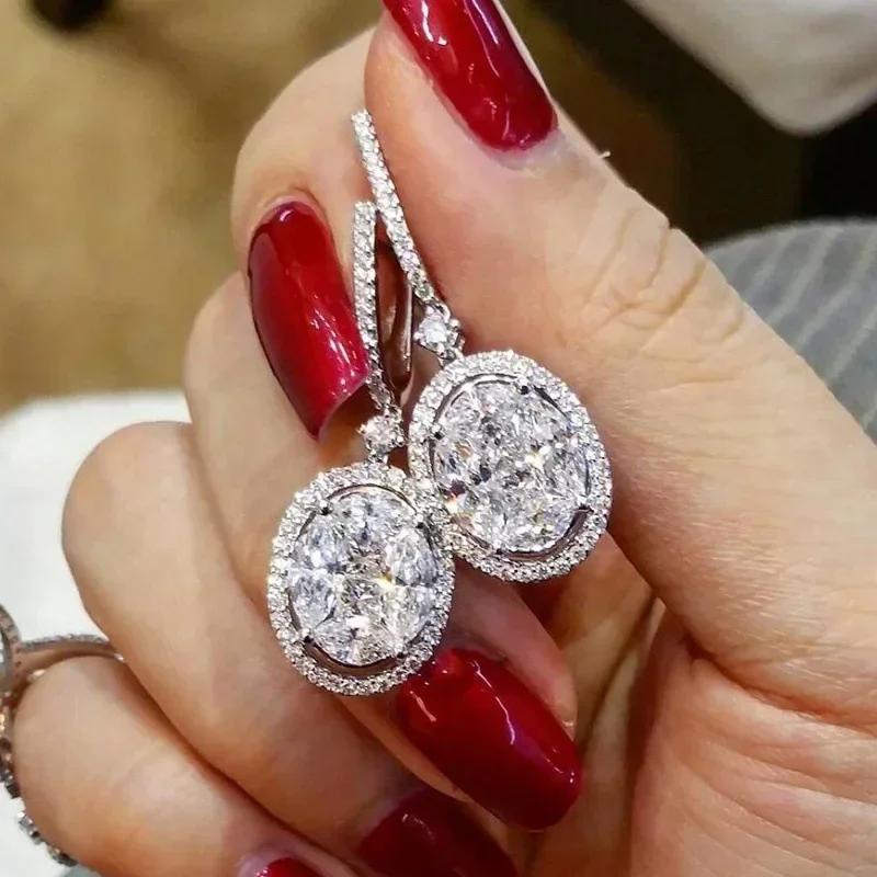 Luxury, High-End, Gorgeous Party, Water Droplet Zircon Earrings, Bride'S Wedding, Eternal And Dazzling Jewelry, Headwear