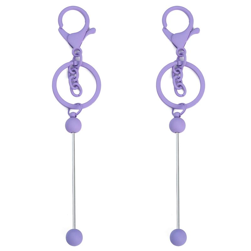 

1 компл. Необычный брелок для ключей «сделай сам», кольцо для ключей с бисером, подходят бусины с большими отверстиями для женщин и девочек, брелок «сделай сам», поставка ювелирных изделий 15cm 1pc/bag