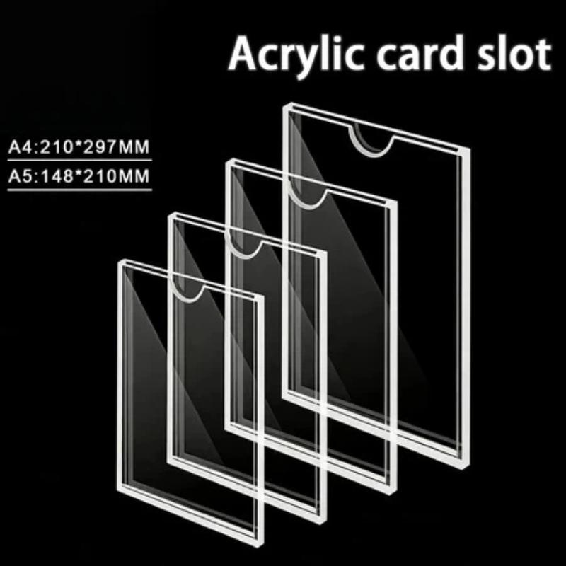 High Clarity Clear Acrylic Wall Frame A4 A5 Sign Holder for Certificate Photo License Document Shop Office Home Display