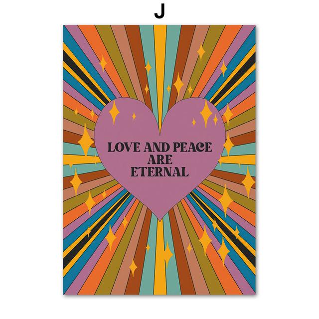 Boho Retro Happy Quote Butterfly Sun Faces Wall Art Canvas Painting Nordic Posters And Print Wall Pictures For Living Room Decor No Frame