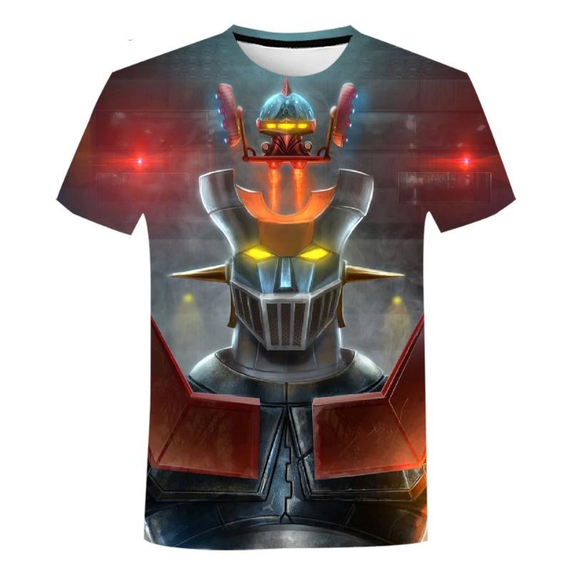 Mazinger Anime Robot 3D Print T-Shirts Men's Short Sleeve O-Neck Casual T Shirt Oversized Street Tees Harajuku Man Tops Clothing