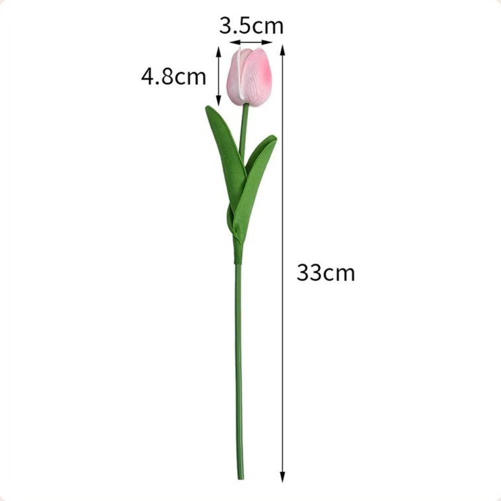 10pcs Artificial Tulips Flower Bouquet Long Branch Real Touch Artificial Tulips Fade-Resistant Tulips Fake Flower Event Decor