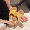 Fashion The 2025 New Bohemian Flat-bottomed Woven Cross-strap Slippers for Women's Summer Wear Have A Niche Design