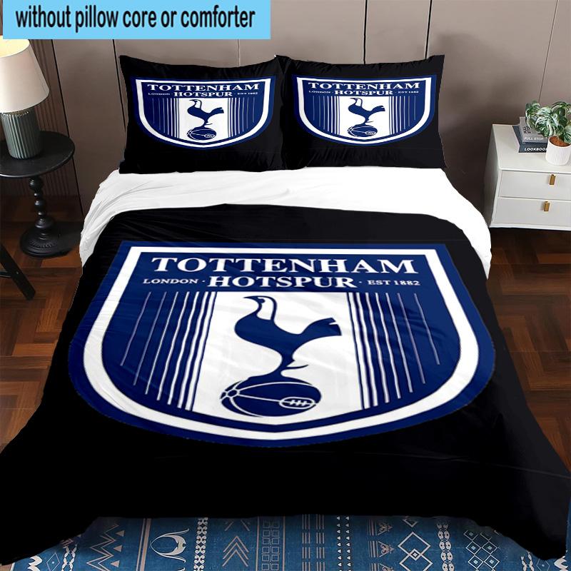 3pcs Tottenham Hotspur F.C Design Printed Bedding Set Duvet Cover Closure Includes 1 Duvet Cover & 2 Pillowcases Bedding Sets Home Decor Gifts