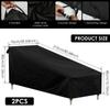 2Pcs Furniture Waterproof Cover Outdoor Lounge Chair Sofa Cover 420D Oxford Heavy Duty Garden Patio Table Chair Dustproof