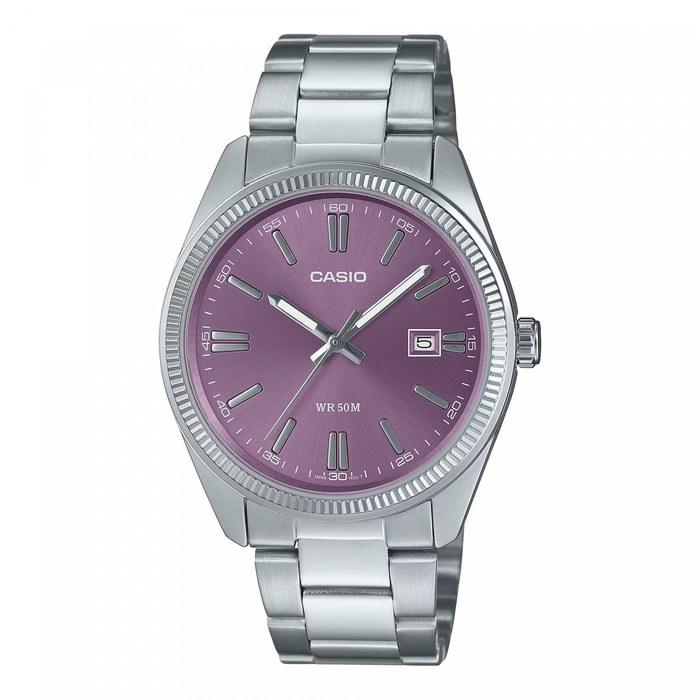 CASIO MTP-1302PD-6AVEF Men s Analog Quartz Watch (38.5mm) Lavender Purple Sunray Dial/Stainless Steel Bracelet