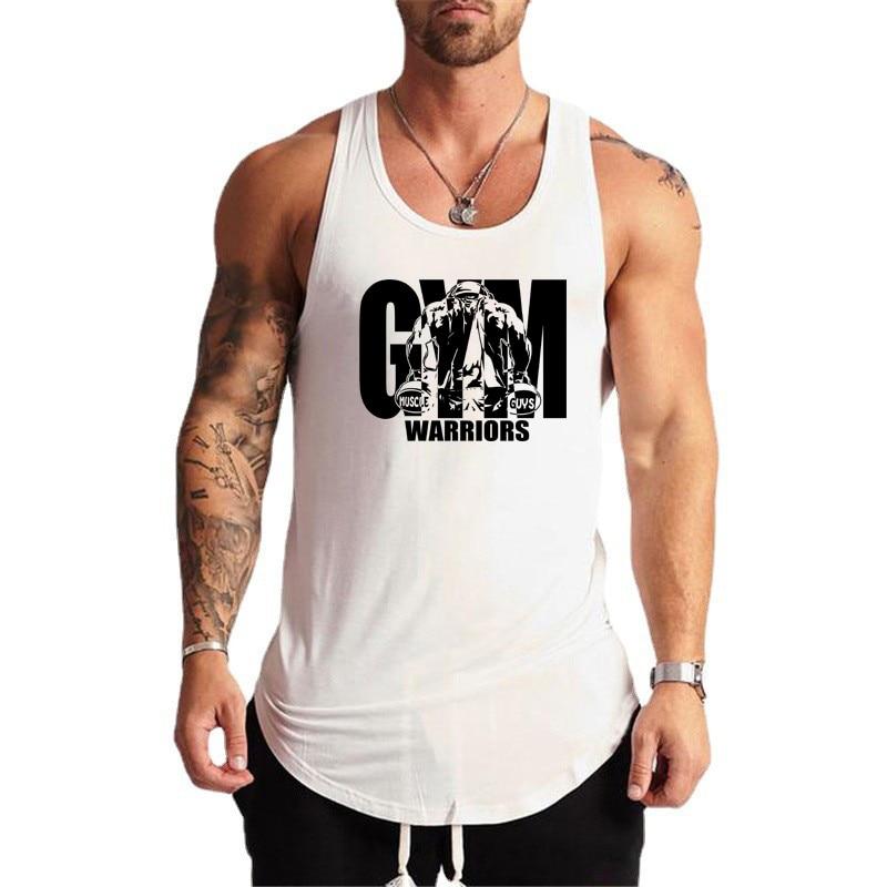 

Виконуйте роботу. Нове надходження для чоловіків. Тренажерний зал. Спорт. Бодібілдинг. Фітнес. Тренування. Бавовняна літня модна літня повсякденна жилетка з круглим вирізом. XXL білий