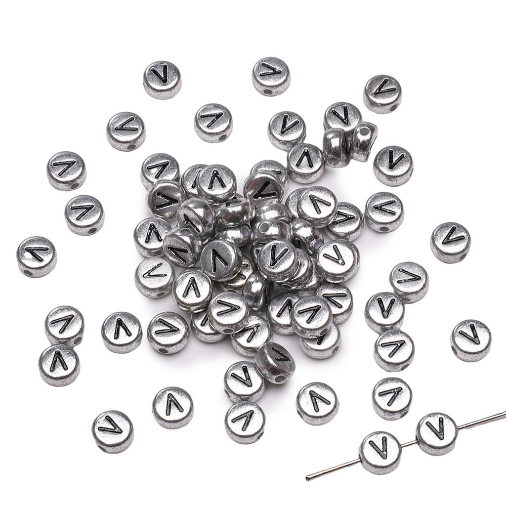 Mărgele Handmade Mărgele Acrilice Alfabet Mărgele Pătrate Mărgele Plate Mărgele Rotunde Handmade DIY Accesorii Bijuterii Mărgele Distanțiere Brățară Mărgele Înșirate Manual