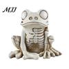 Harz Frosch Skelett Dekorationsornament, Outdoor Terrassen Schreibtisch Dekor, Realistische Knochentextur geschnitzt Halloween Figur Gothic