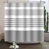 Minimalist Striped Shower Curtain Modern Color Block Gradient Design Waterproof Bath Curtain Bathroom Decor Polyester With Hooks