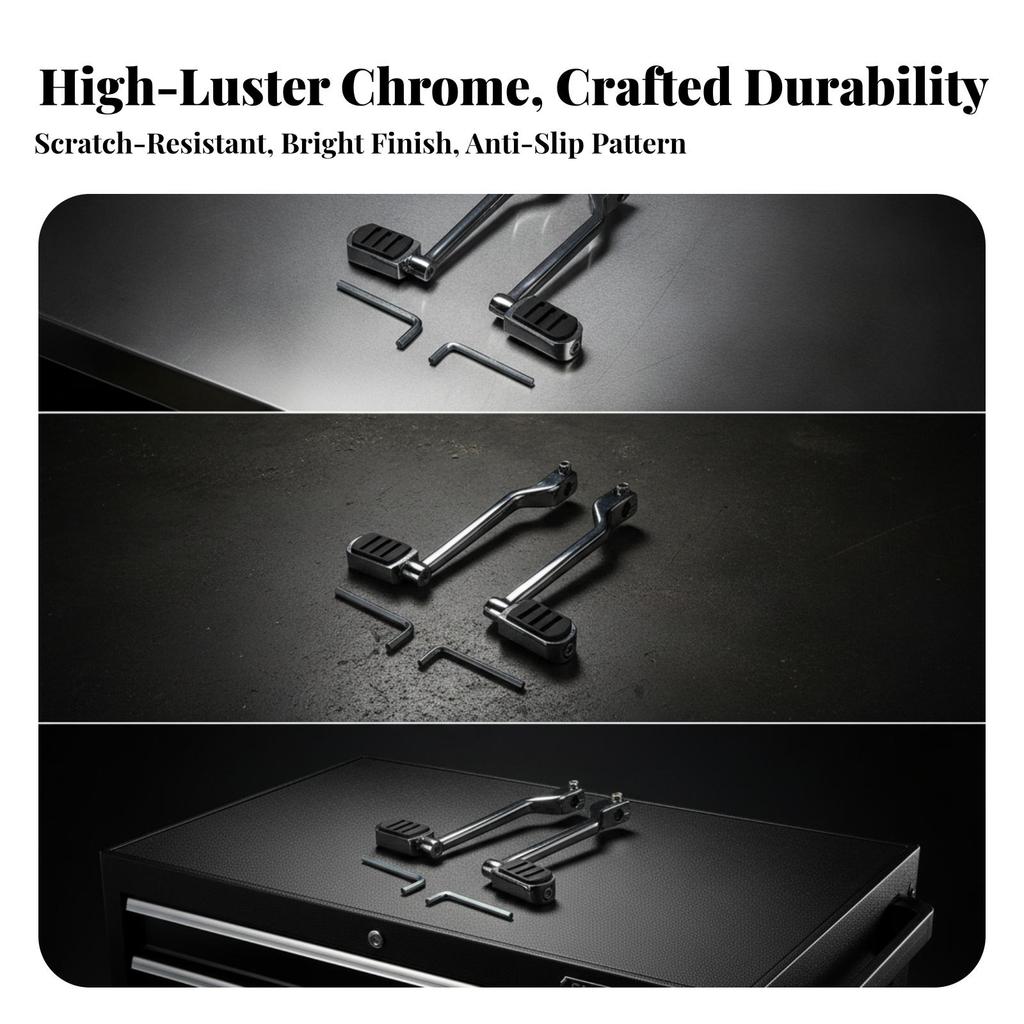 Motorcycle Gear Levers with Rubber Pads Long-Lasting Front and Rear