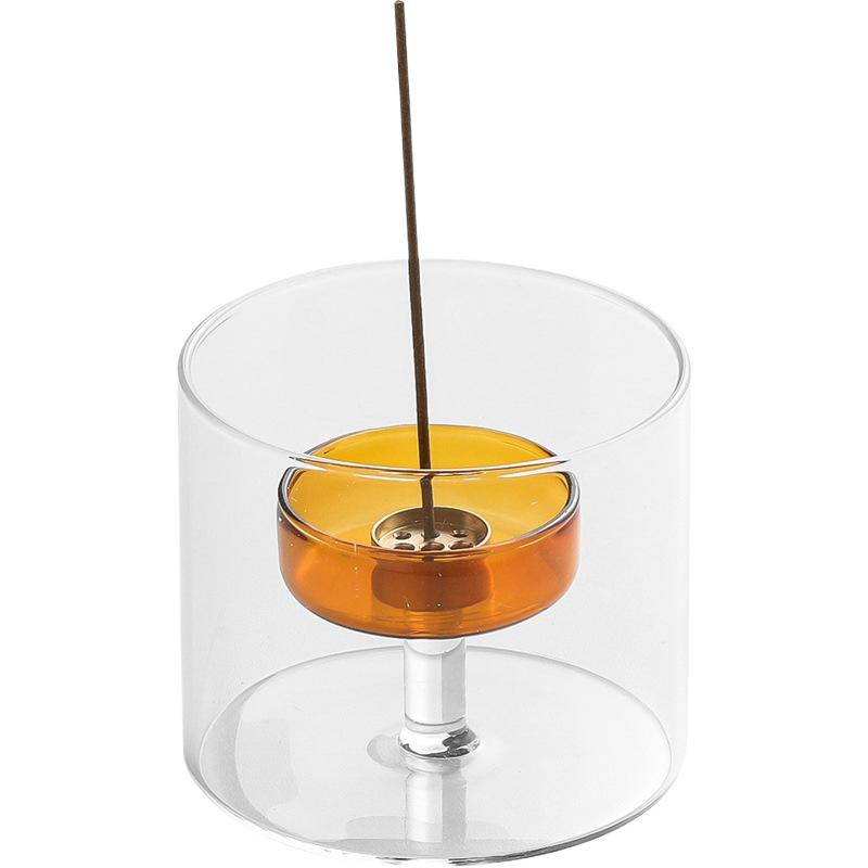 Assiette Porte-Encens en Verre de Niche - Design Ancien et Simple, Cadeau d'Anniversaire Créatif, Ornement de Bureau