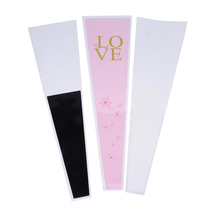 48/50Pcs Transparent Single Rose Flower Packaging Bag Gift Wrapping Paper Wedding Floral Package Valentine'S Day Party Decor