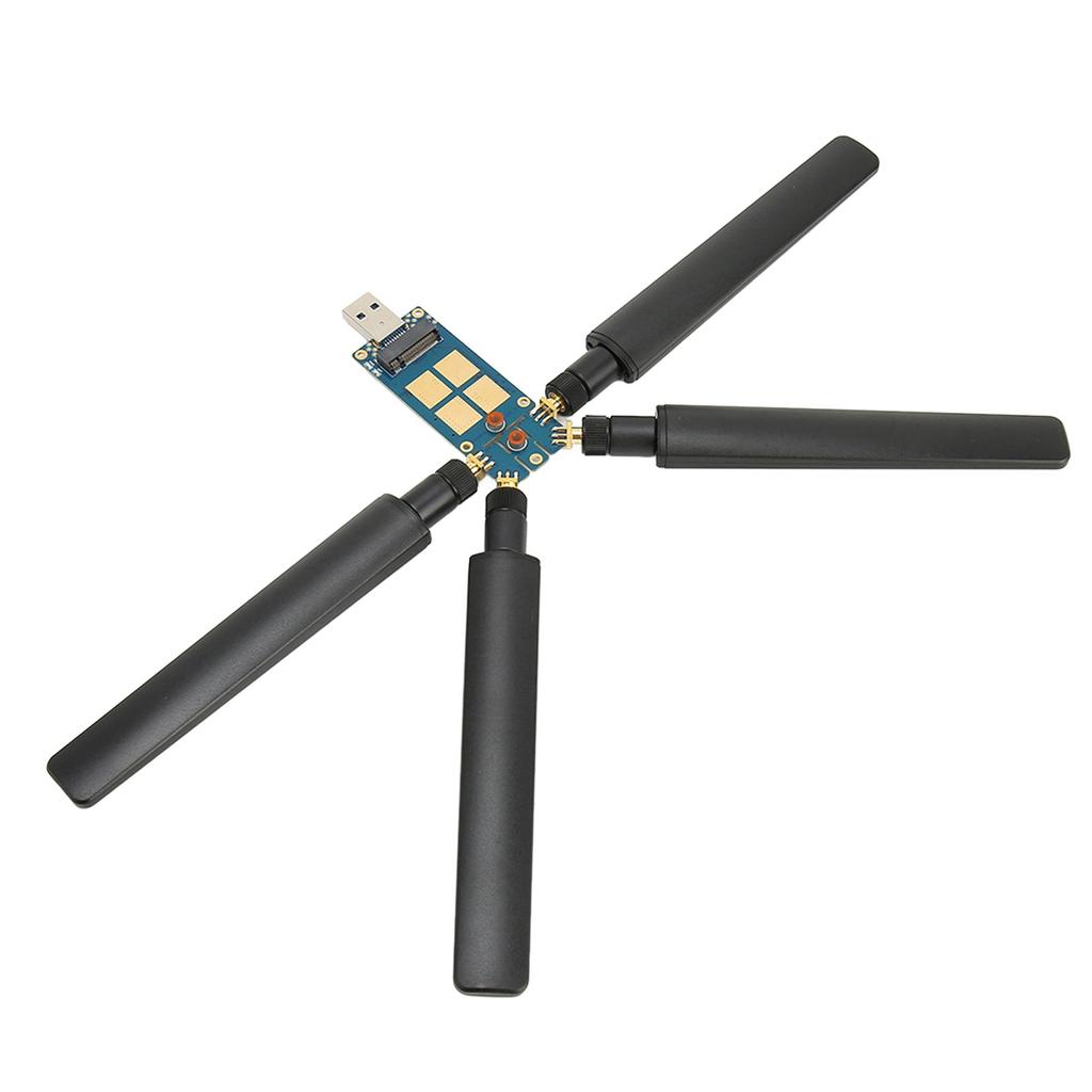 5G DONGLE Rozšiřující deska 4 Antény Hliníková slitina ABS USB3.1 na M.2 Karta Key B pro 5G modul