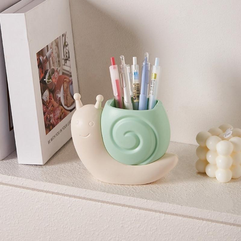 Schreibtischorganizer aus Kunststoff Cartoon Schneckenform Stiftehalter für Kinder Studium Schule Bürobedarf