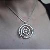 Bohemian Y2K Spiral Charm Necklace - Stainless Steel Snake Chain