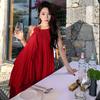 Set Vestito Vacanza Mare Francese Super Fatata Top con Spalline Gonna Pieghettata Vestito Due Pezzi