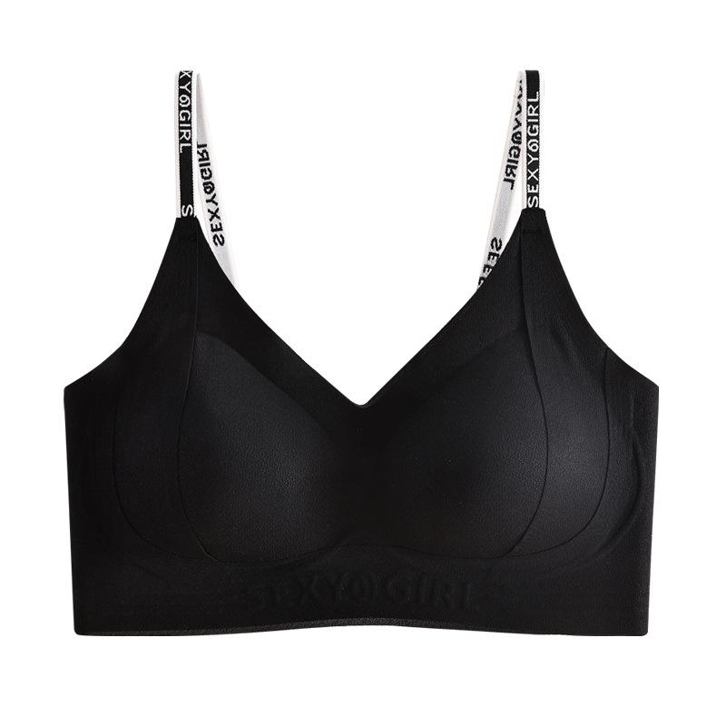 

Мягкая поддерживающая подтягивающая жидкая основа бесшовное нижнее белье женский большая грудь показывает маленькую собирающую против отвисания маленькая грудь бюстгальтер 2XL (130-75 kg) чёрный