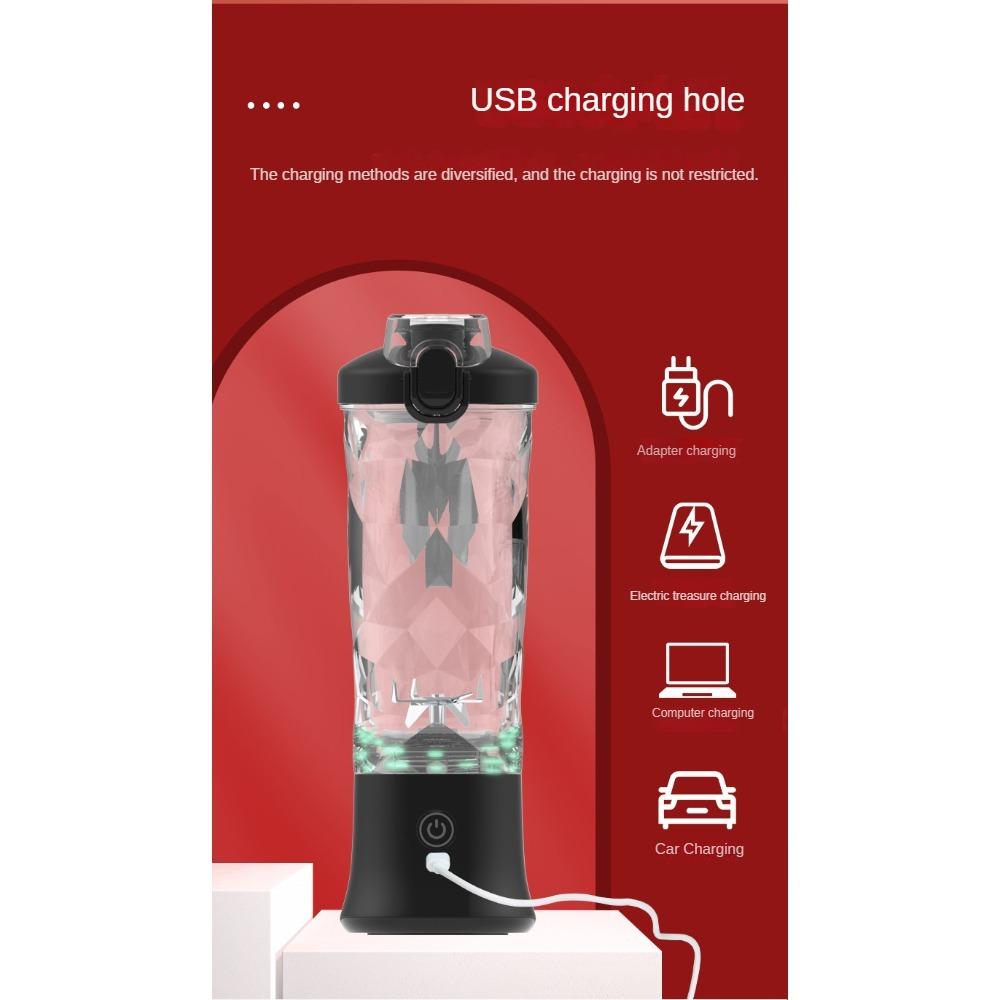 Odšťavňovač 600 ml velkokapacitní nádoba na šťávu dobíjecí Praktický multifunkční stroj na vaření ovoce s drceným ledem