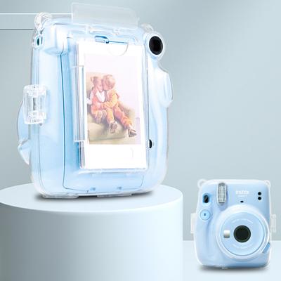 Für Instax Mini11 Fototasche Transparente Aufbewahrungshülle Kristallhülle Schutzhülle Schale Riemen Tasche Aufkleber Dreiteiliges Set