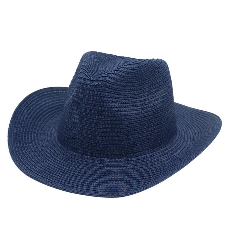 Ethnic Style American Straw Hat Western Cowboy Warped Edge Spring And Summer Thin Top Hat Performance Jazz Hat Spring And Summer Fishing Hat