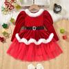 Girls Christmas Party Dress Festive Costume