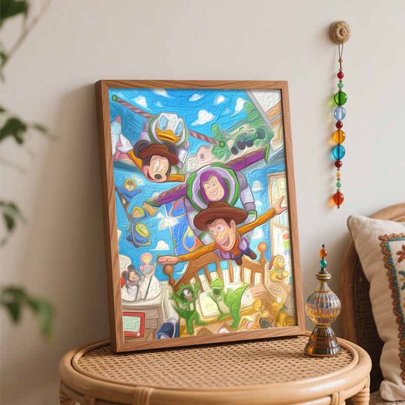 Disney Oil Painting DIY Digital Painting Cartoon Characters Toy Adventure Wall Art for the Living Room or Entryway.