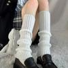 Y2K Winter Leg Warmers Women Girls Japanese Solid Color Wool Knitted Long Socks Fashion Soft Comfortable Warm Cotton Stockings